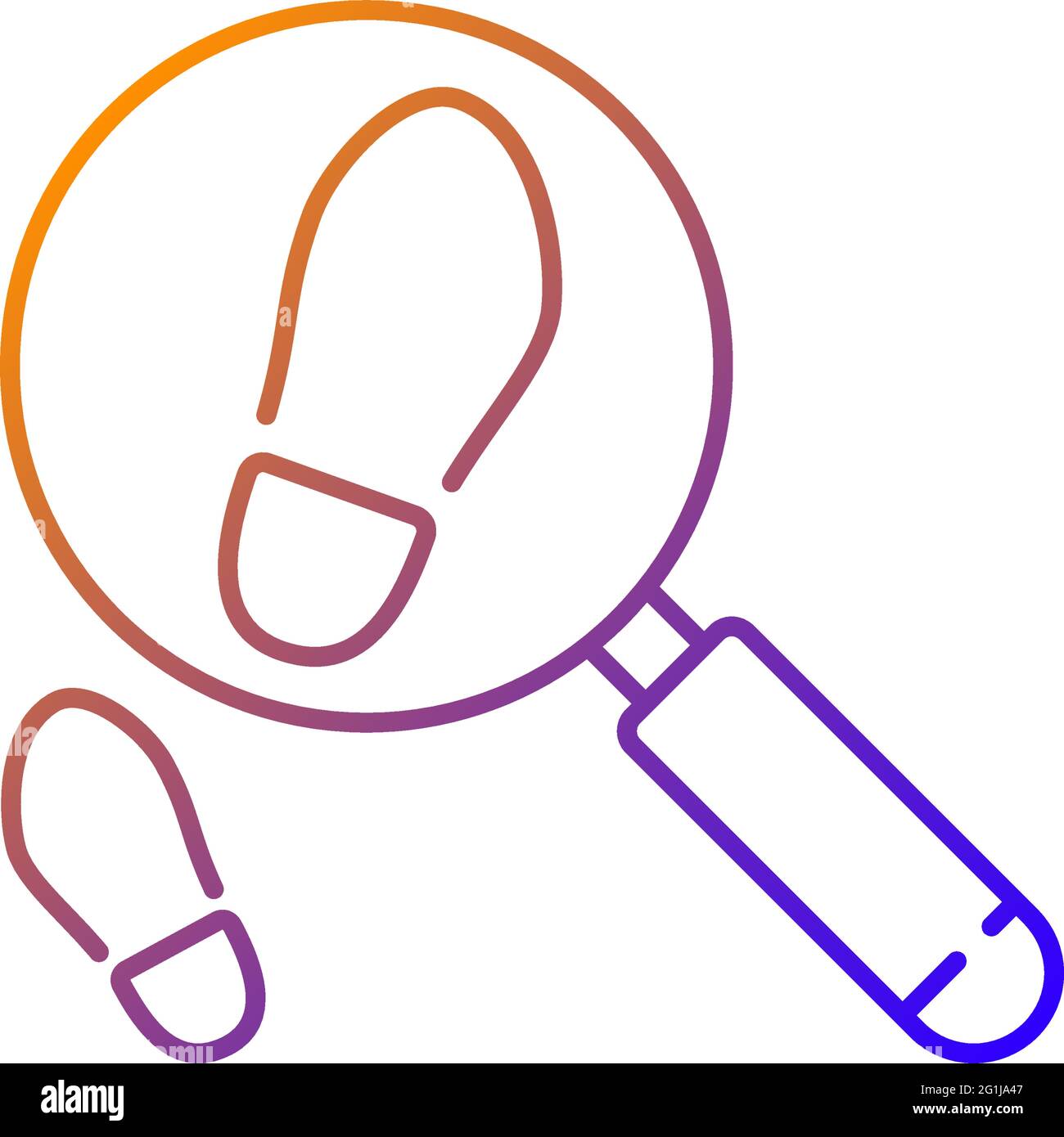 Looking for footsteps gradient linear vector icon Stock Vector