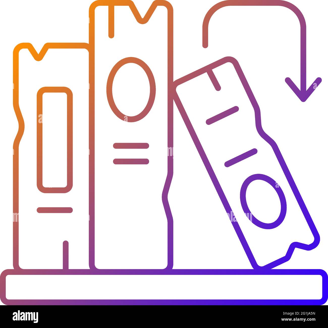 Book on shelf gradient linear vector icon Stock Vector
