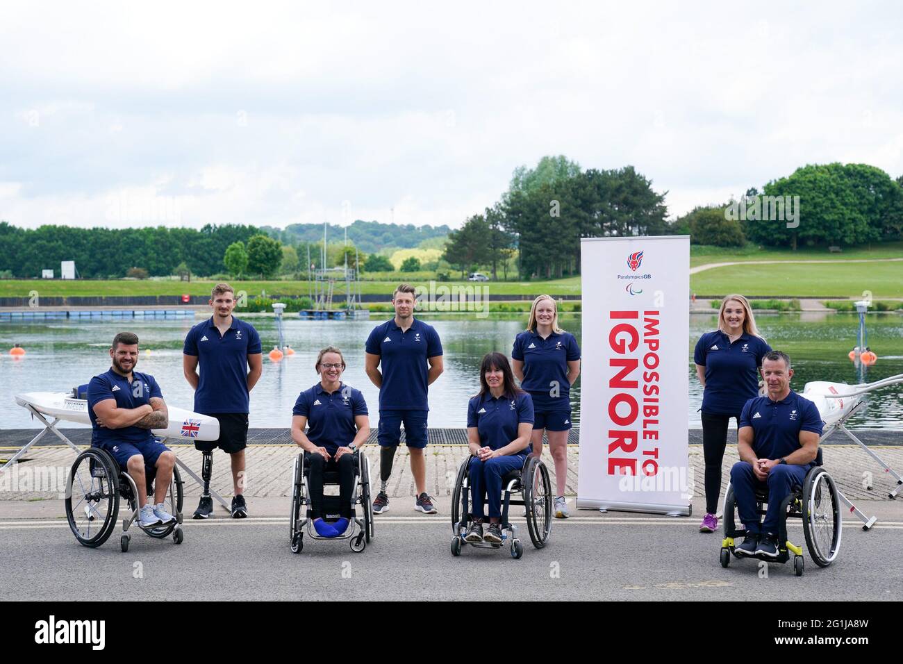Team GB Tokyo 2020 Paracanoe team announcement at the National Water Sports Centre in Holme Pierrepont, Nottingham. Picture date: Monday June 7, 2021. See PA story PARALYMPICS Great Britain. Photo credit should read: Jacob King/PA Wire. RESTRICTIONS: Editorial use only. No commercial use. Stock Photo