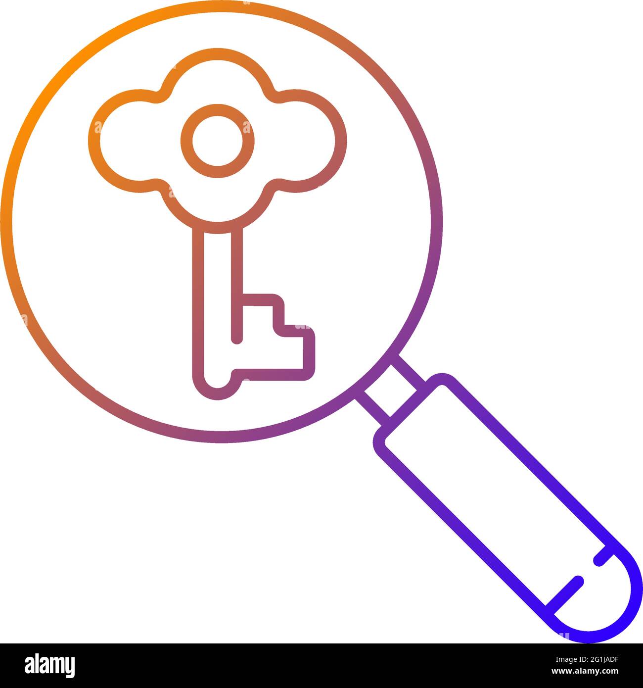 Looking for key gradient linear vector icon Stock Vector