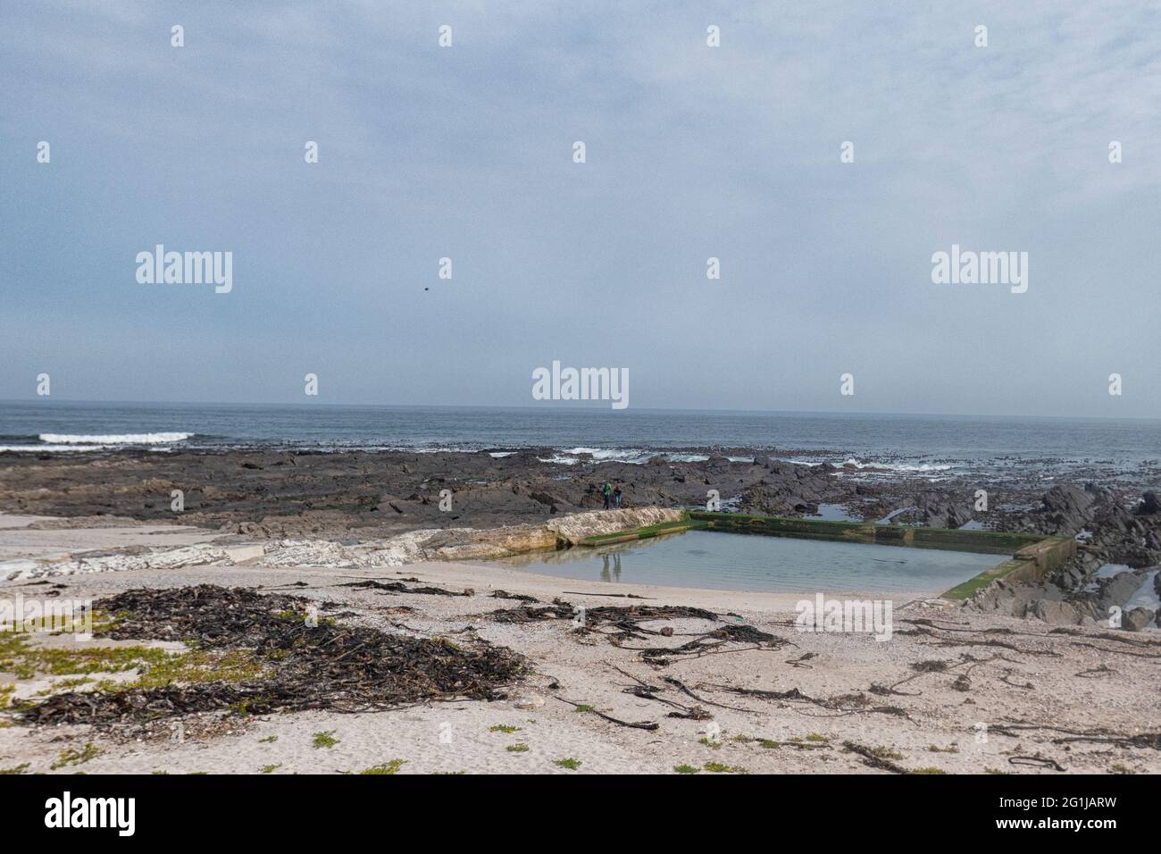 Milton Pool - Natural Seawater Tidal Pool on Beach in Sea Point - Cape Town - South Africa Stock Photo