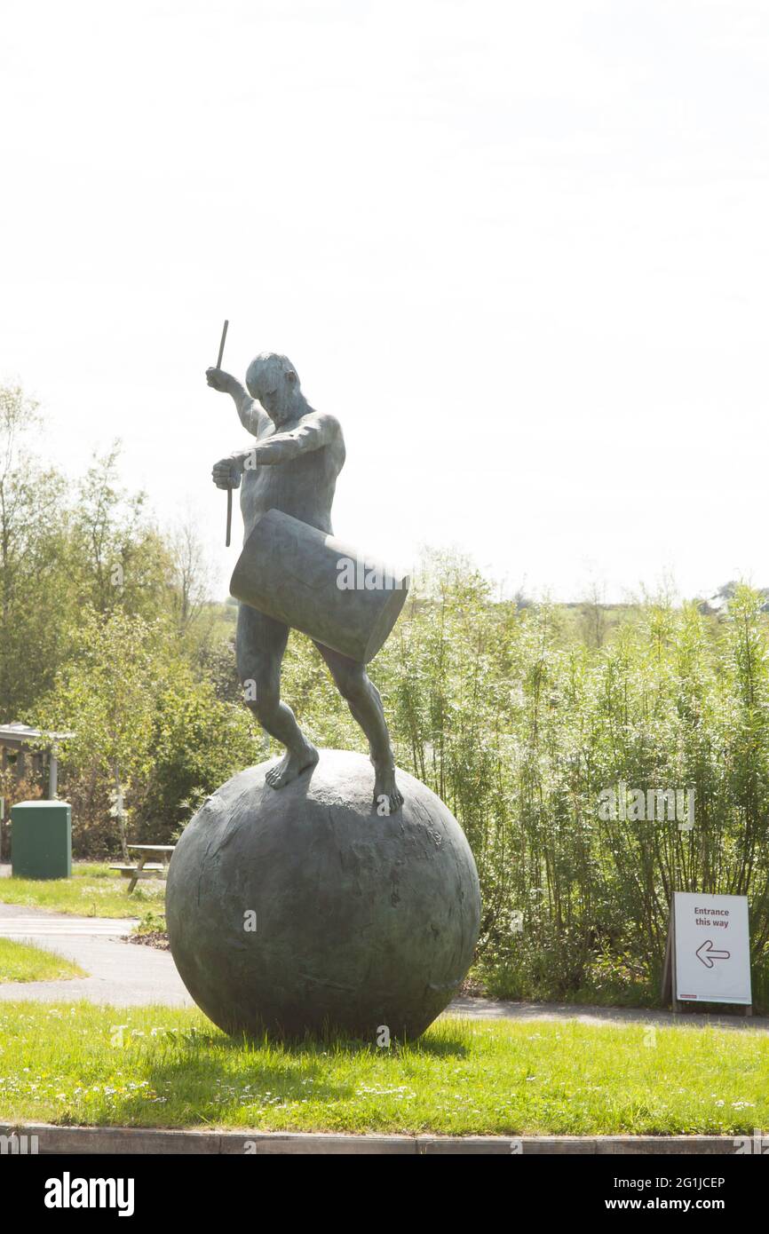 The Drummer statue by Tim Shaw in 2009, positioned at Eden Project