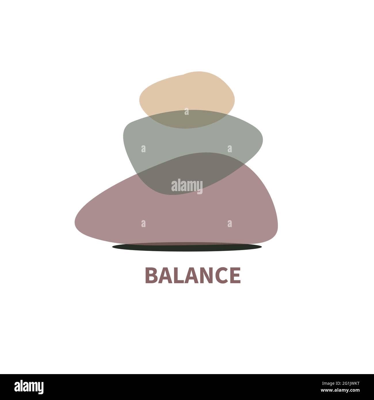 Balance icon. Harmony symbol. Stack of stones. Buddhism concept