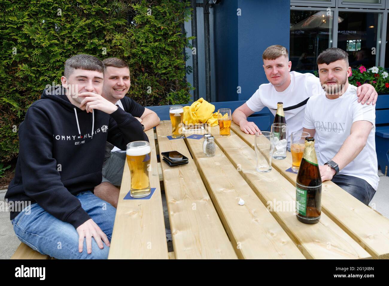 Cork, Ireland. 7th June, 2021. Murphys Rock Bar and Restaurant Reopens