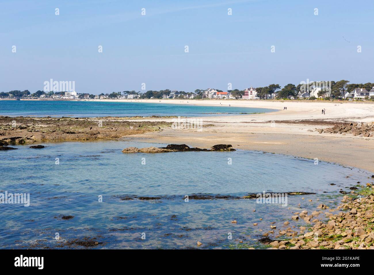 Carnac (Brittany, north western France): the 'Grande Plage' main beach Stock Photo