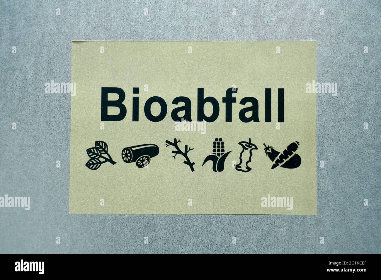 Sticker, Biowaste, Berlin, Germany Stock Photo
