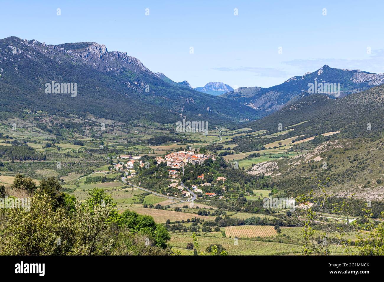 France, Aude, Cucugnan, the village Stock Photo