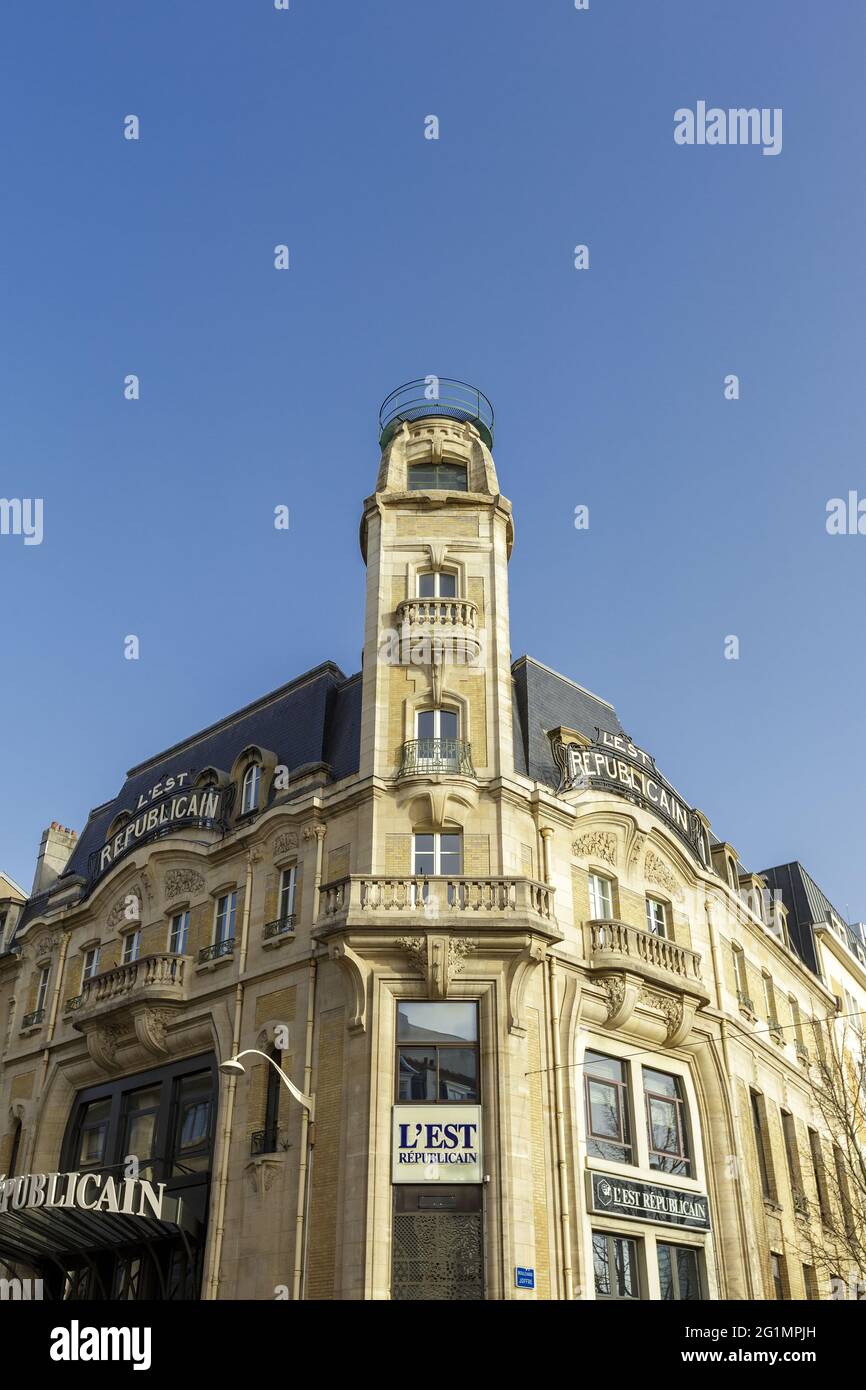 France, Meurthe et Moselle, Nancy, former head office of newspaper L'Est Republicain by architect Louis le Bourgeois in Art Nouveau Ecole de Nancy style (School of Nancy style) Stock Photo