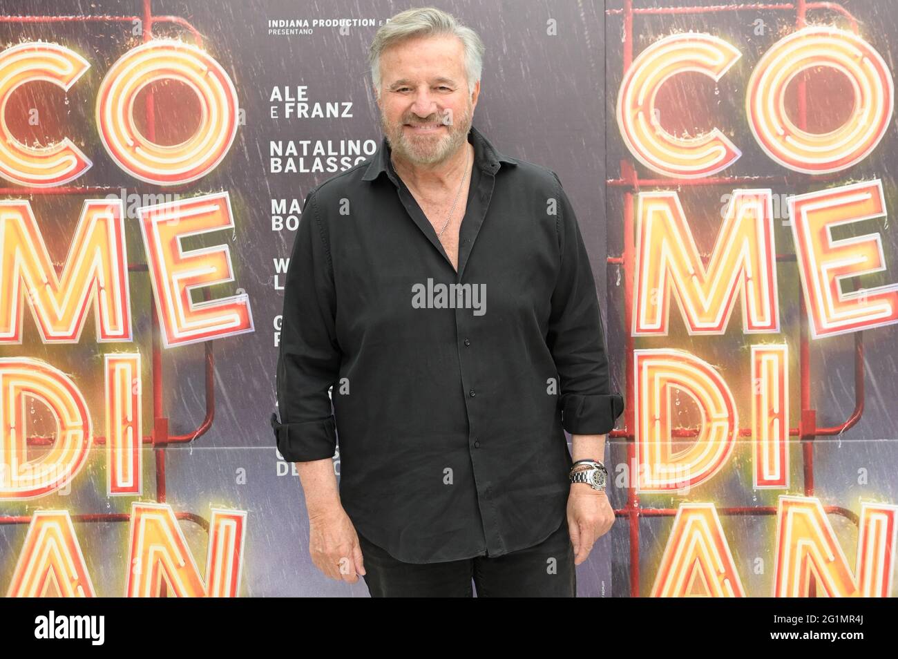 Rome, Italy. 07th June, 2021. Christian De Sica attends the Comedians film photocall at the Meridien Visconti Palace in Rome. (Photo by Mario Cartelli/SOPA Images/Sipa USA) Credit: Sipa USA/Alamy Live News Stock Photo