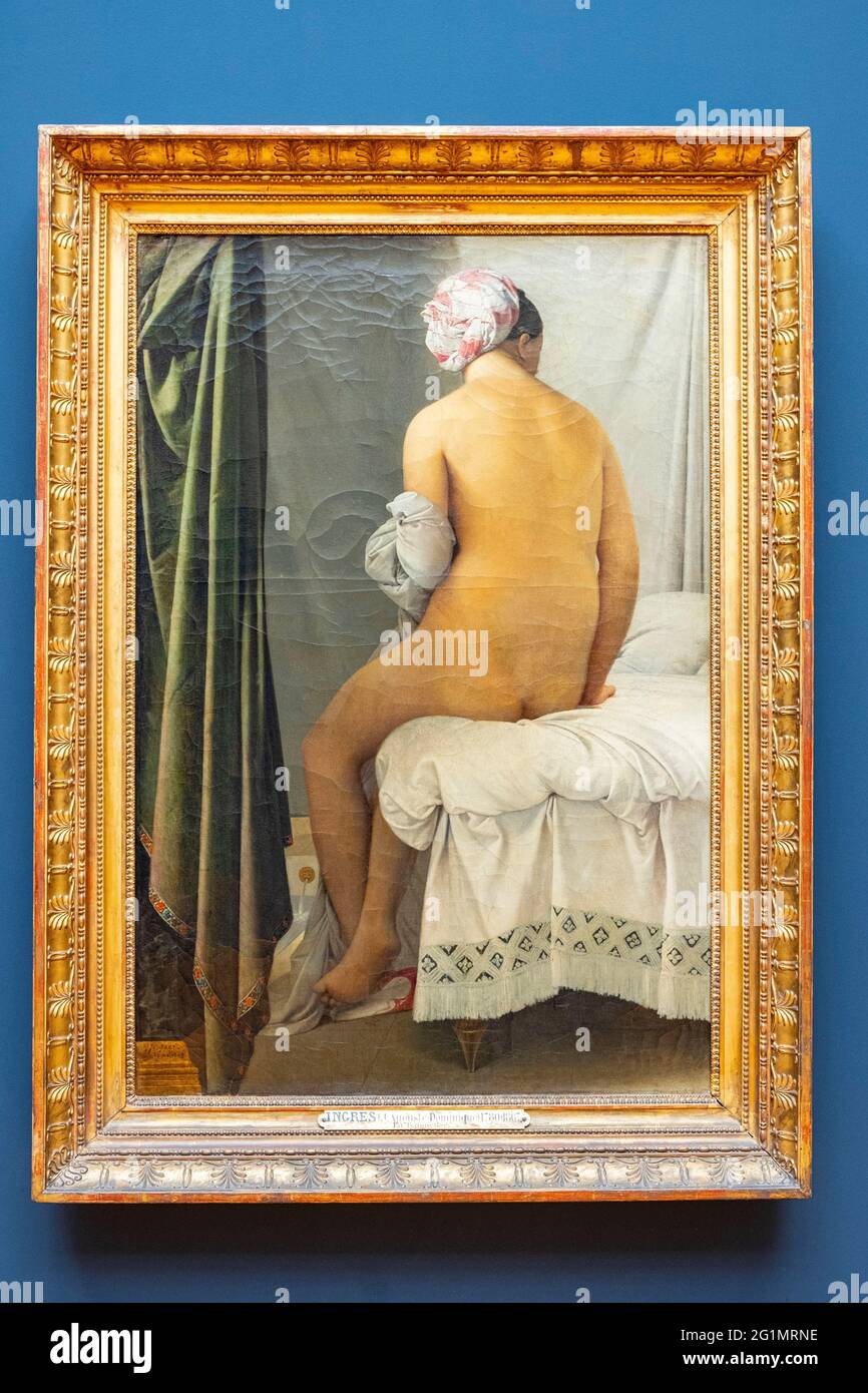 France, Paris, area listed as World Heritage by UNESCO, Louvre Museum, Le Baigneuse by Jean-Auguste-Dominique INGRES Stock Photo