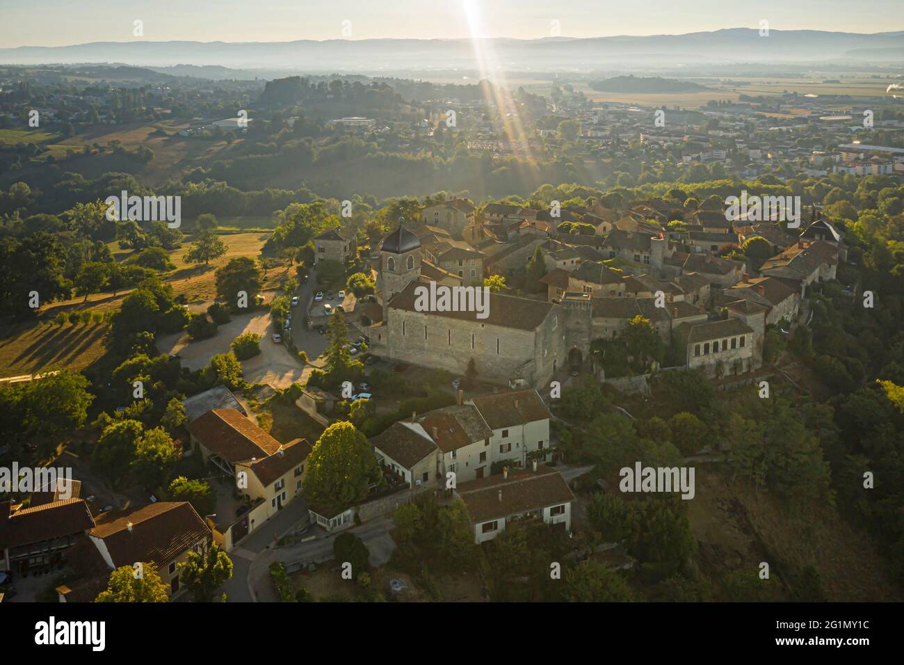 France, Ain, the medieval village of P rouges, labeled the Most ...