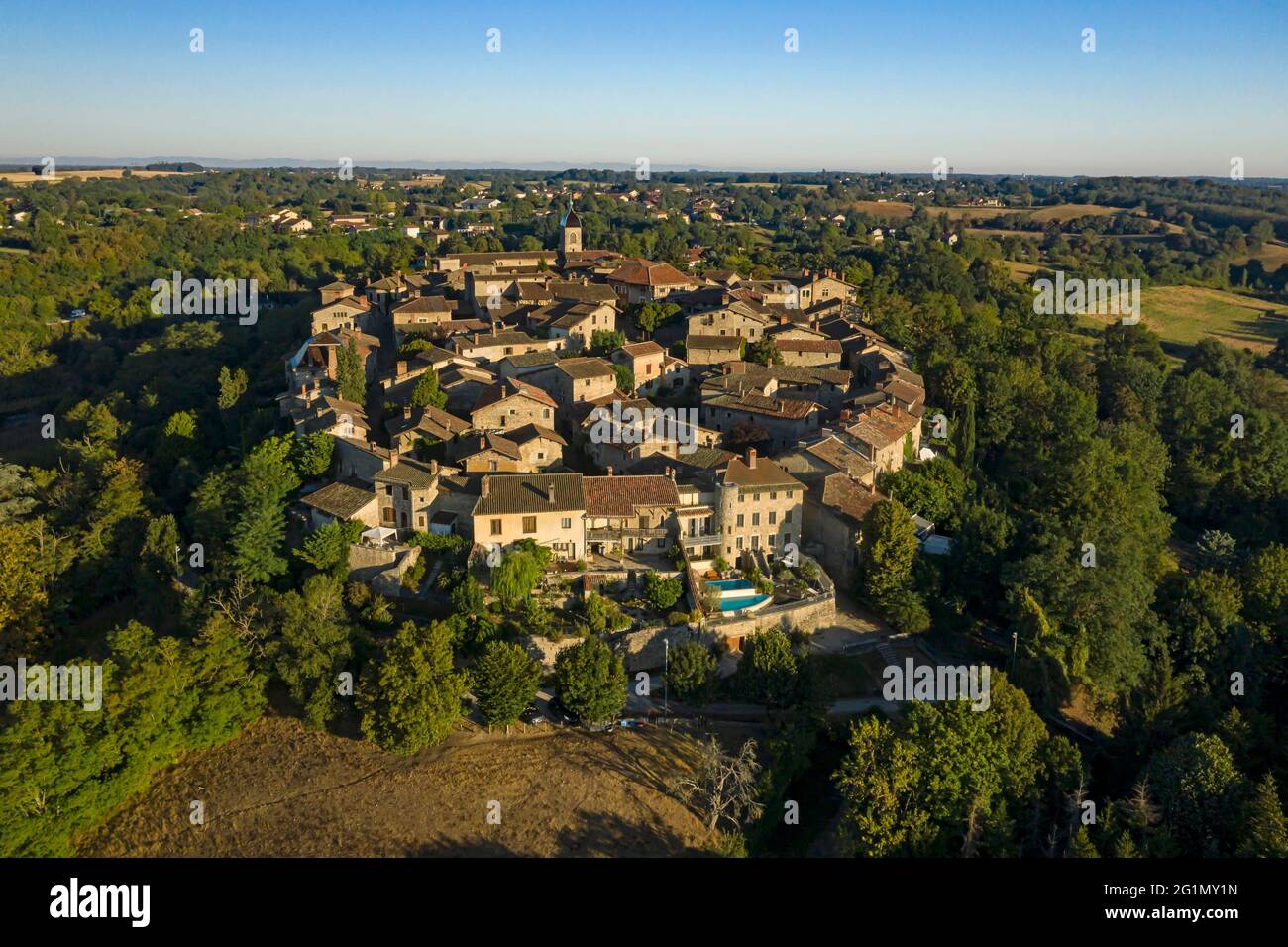 France, Ain, the medieval village of P rouges, labeled the Most ...