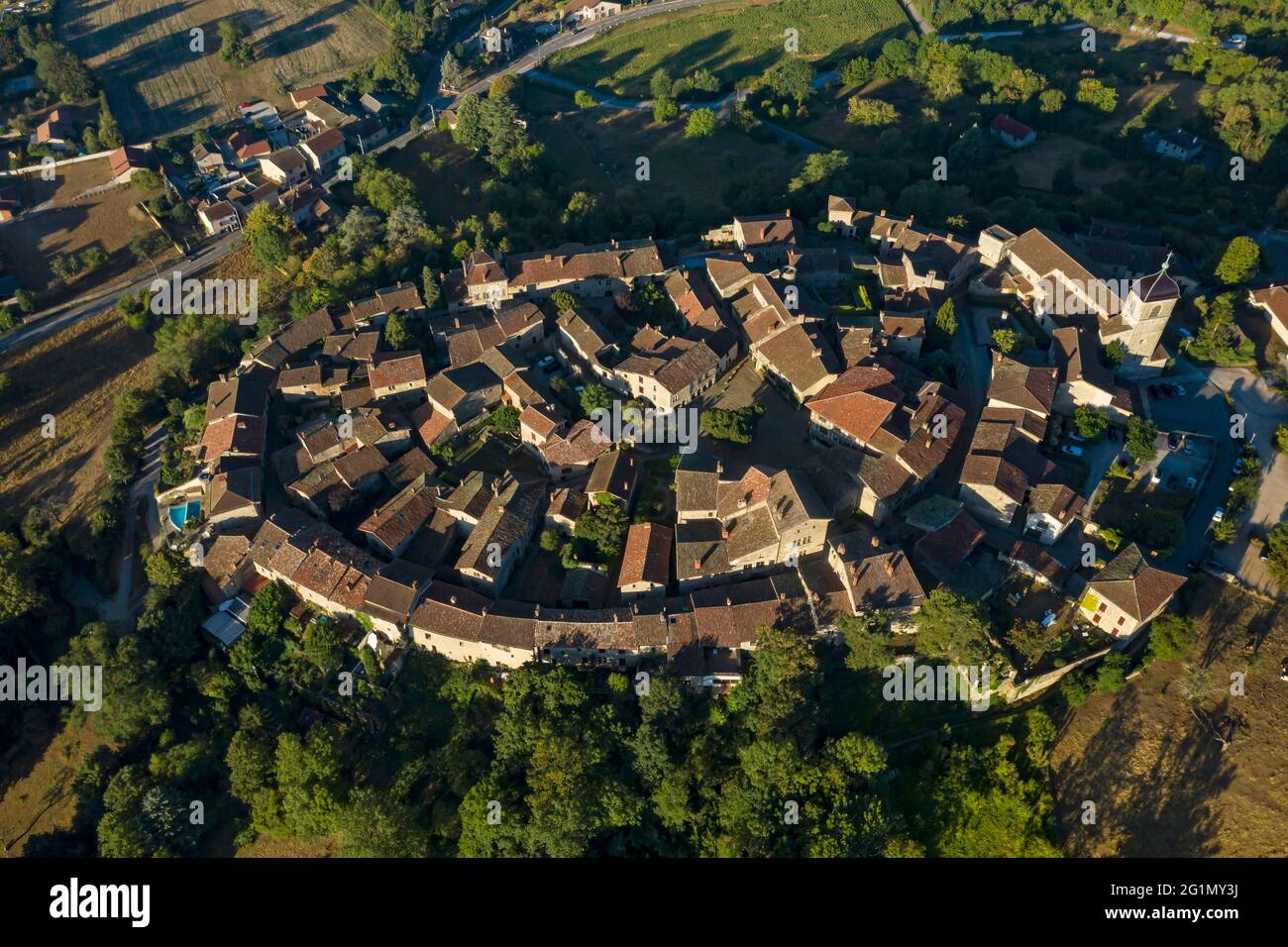 France, Ain, the medieval village of P rouges, labeled the Most ...