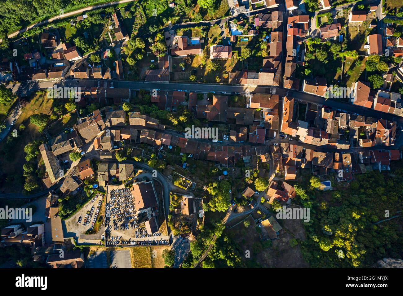 France, Ain, village of Saint-Sorlin-en-Bugey (aerial view) Stock Photo