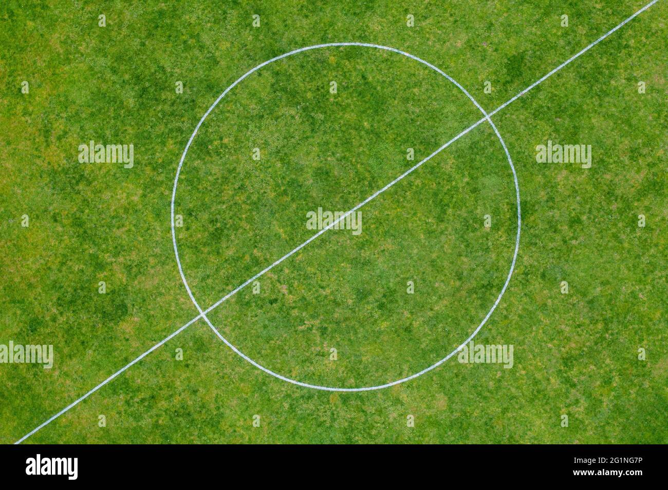 Soccer Field Centre Circle Aerial View Stock Photo Alamy