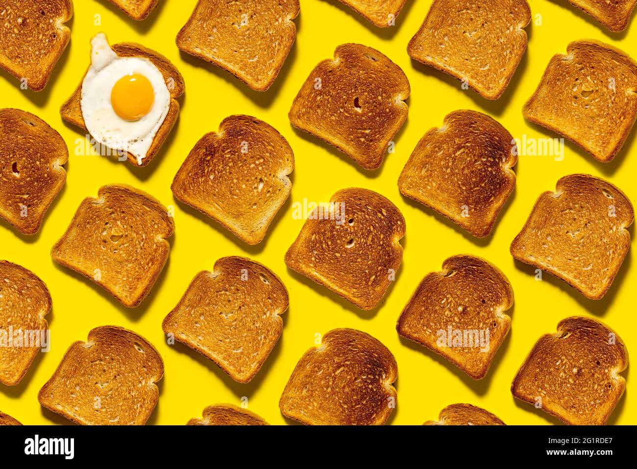 Fried bread until golden brown, scrambled eggs for breakfast. Crunchy