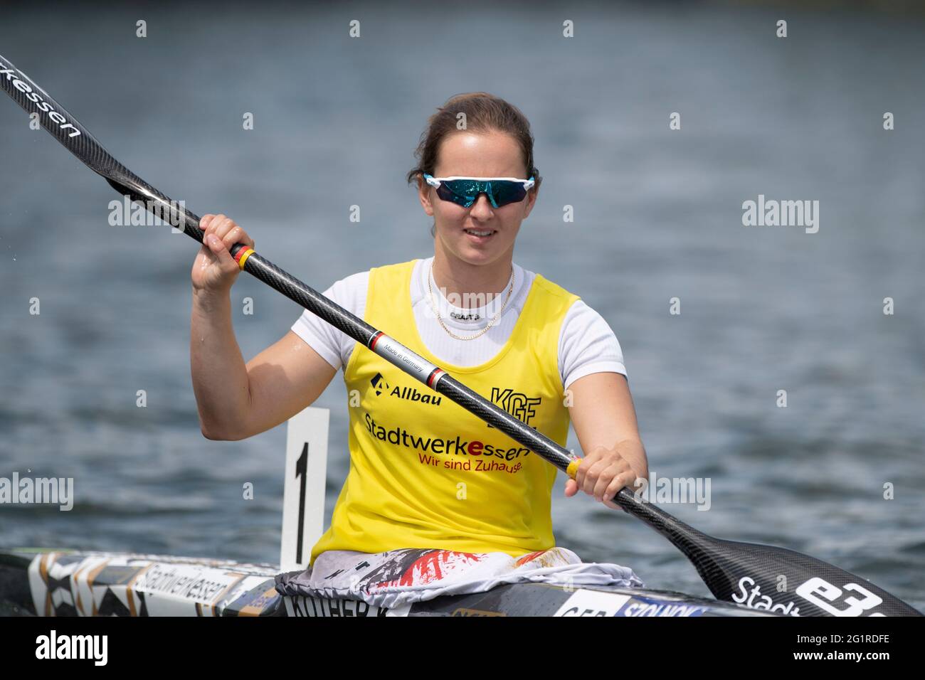 Canoe women K1, Katharina KOETHER (KG Essen) action, the finals 2021 in