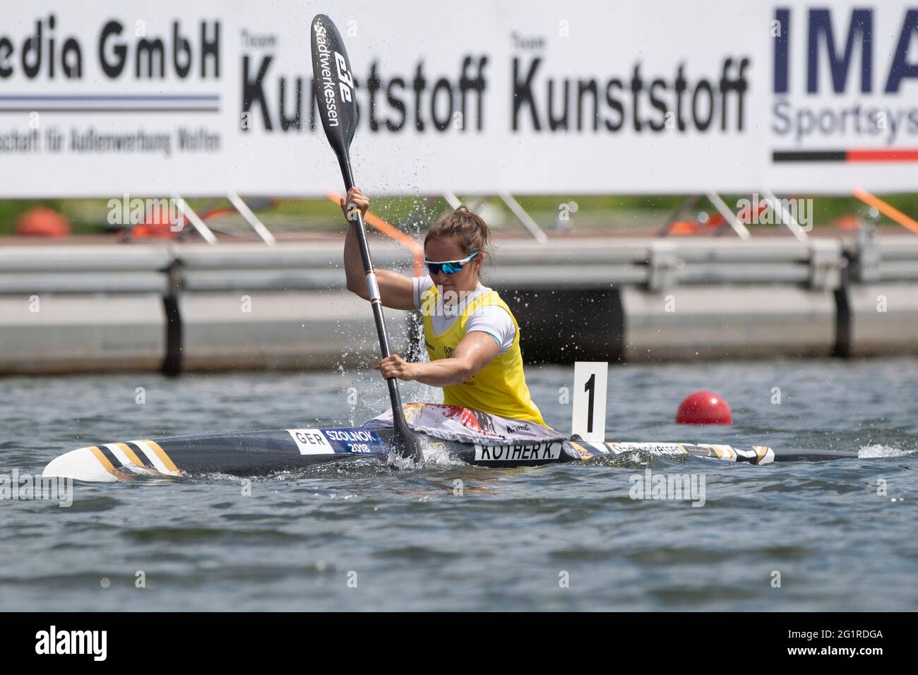 Canoe women K1, Katharina KOETHER (KG Essen) action, the finals 2021 in