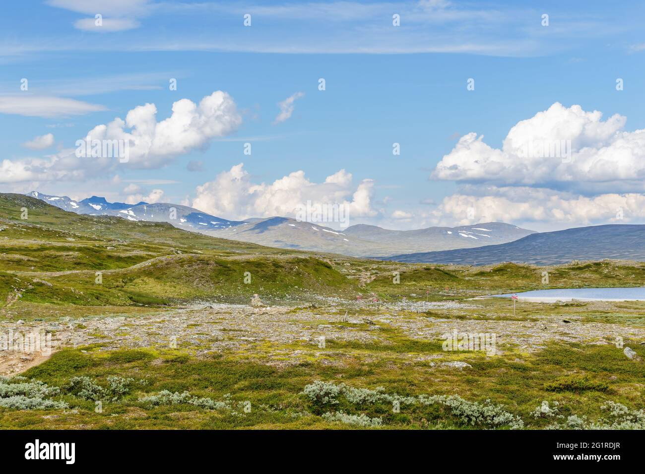 Mountainous landscape view in the swedish mountains Stock Photo