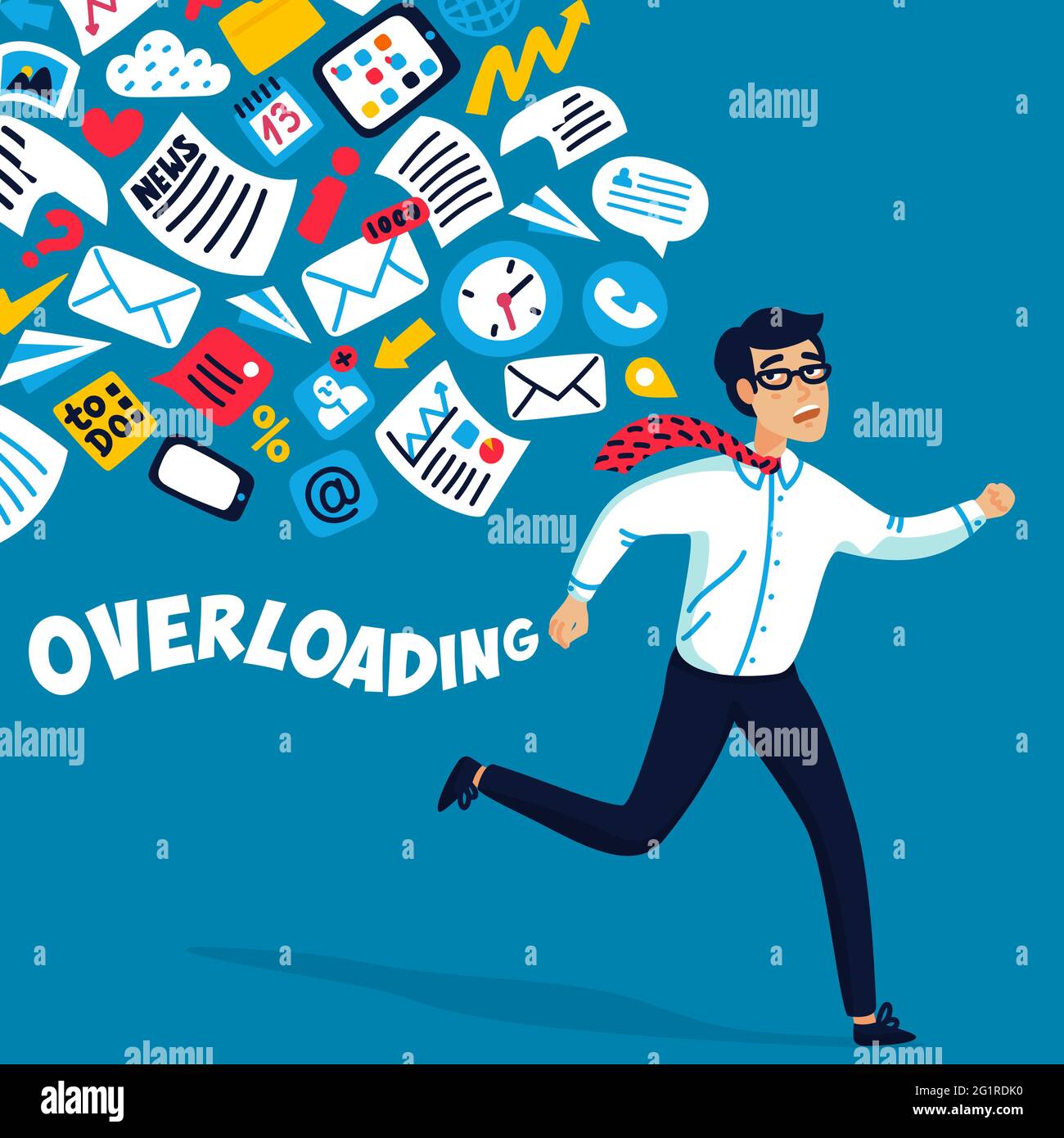 Premium Vector  Overloading illustration with busy work and multitasking  employee to finish documents or information