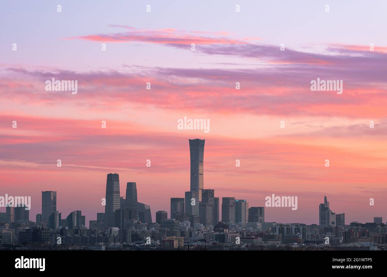 Beautiful cityscape at sunset in Beijing,China Stock Photo