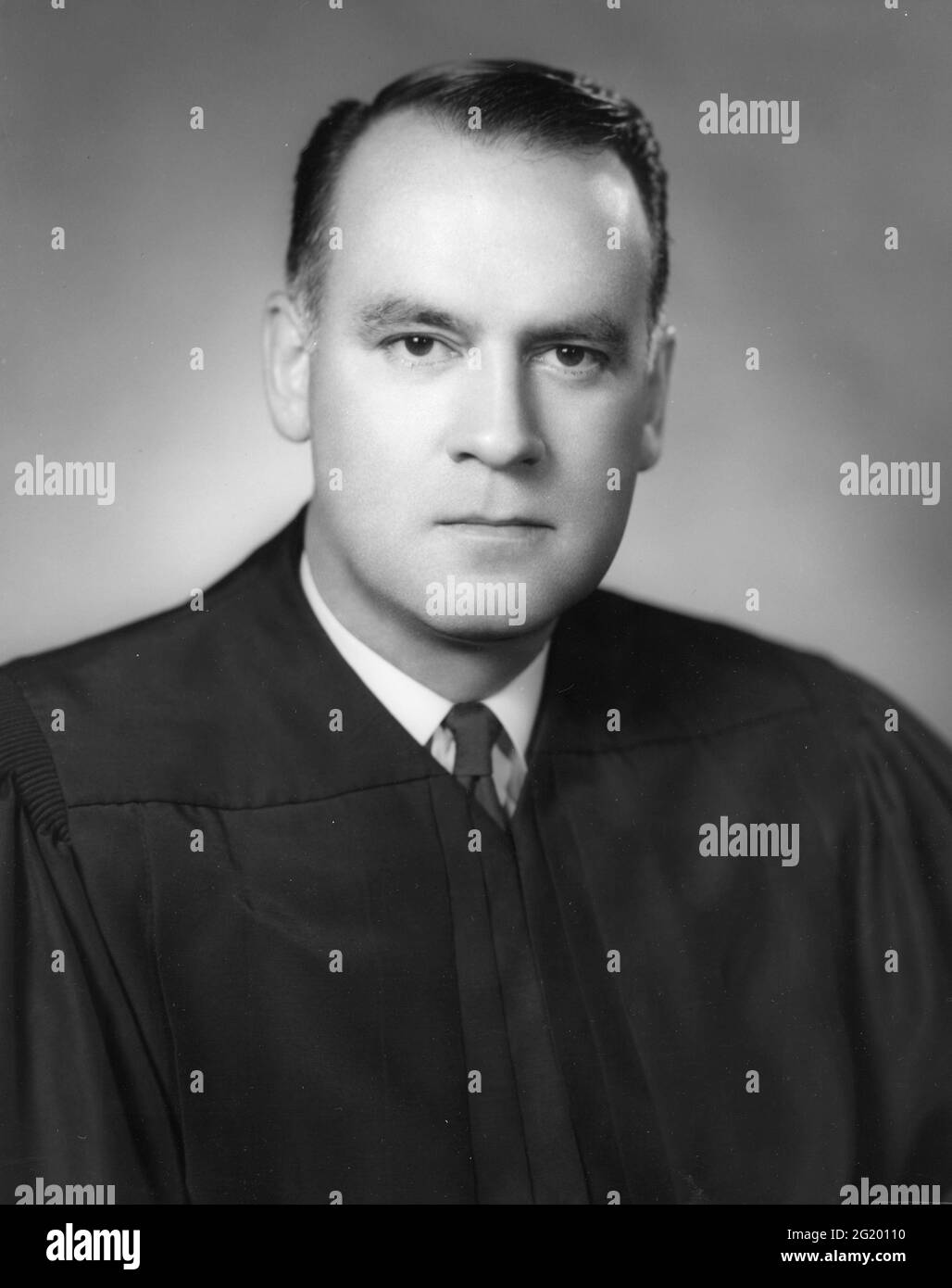Portrait of J Potter Stewart, Associate Justice of the United States Supreme Court, Washington, DC, circa 1966. (Photo by United States Information Agency/RBM Vintage Images) Stock Photo
