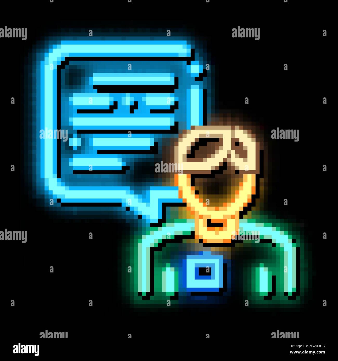 Male Worker Talk neon glow icon illustration Stock Vector Image & Art ...