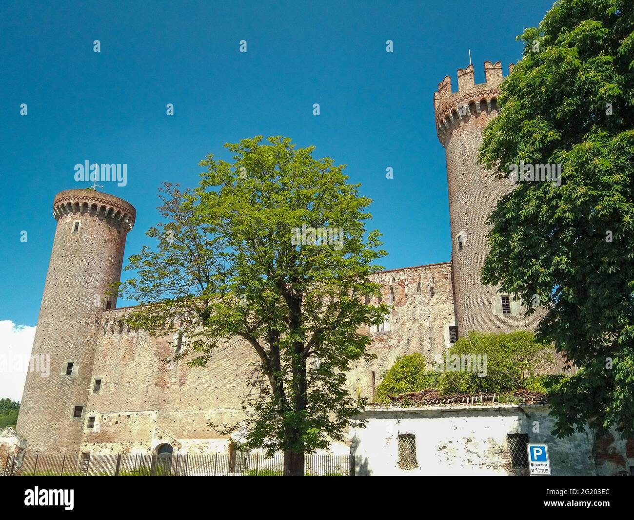 Ivrea, Italy, June 5 2021 - the castle unesco site Stock Photo
