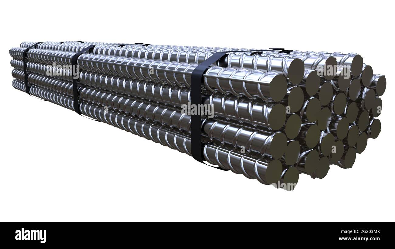 big rebar pack, isolated cgi industrial 3D rendering Stock Photo Alamy