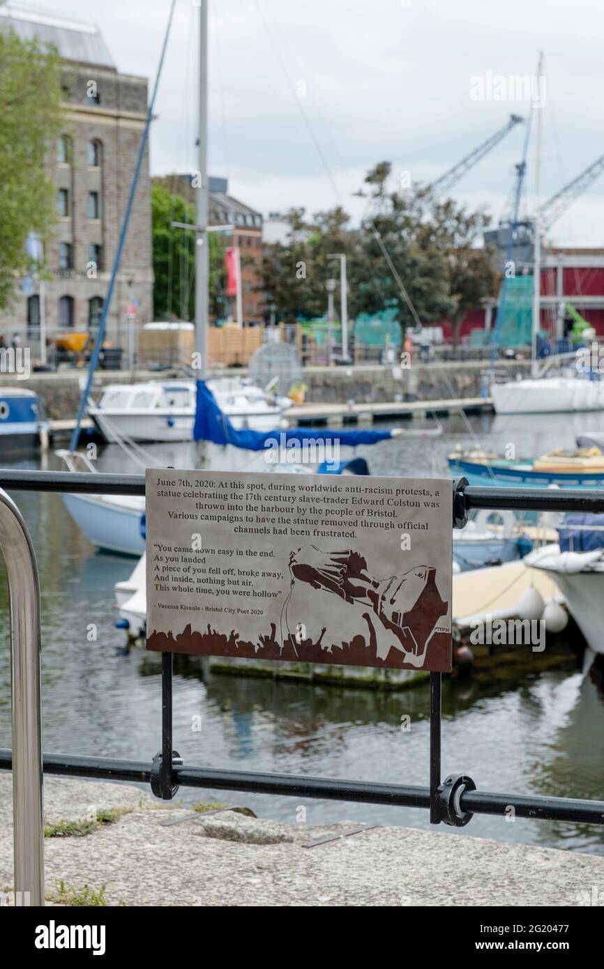 Bristol, UK. 7th June, 2021. On the first anniversary of Edward Colston