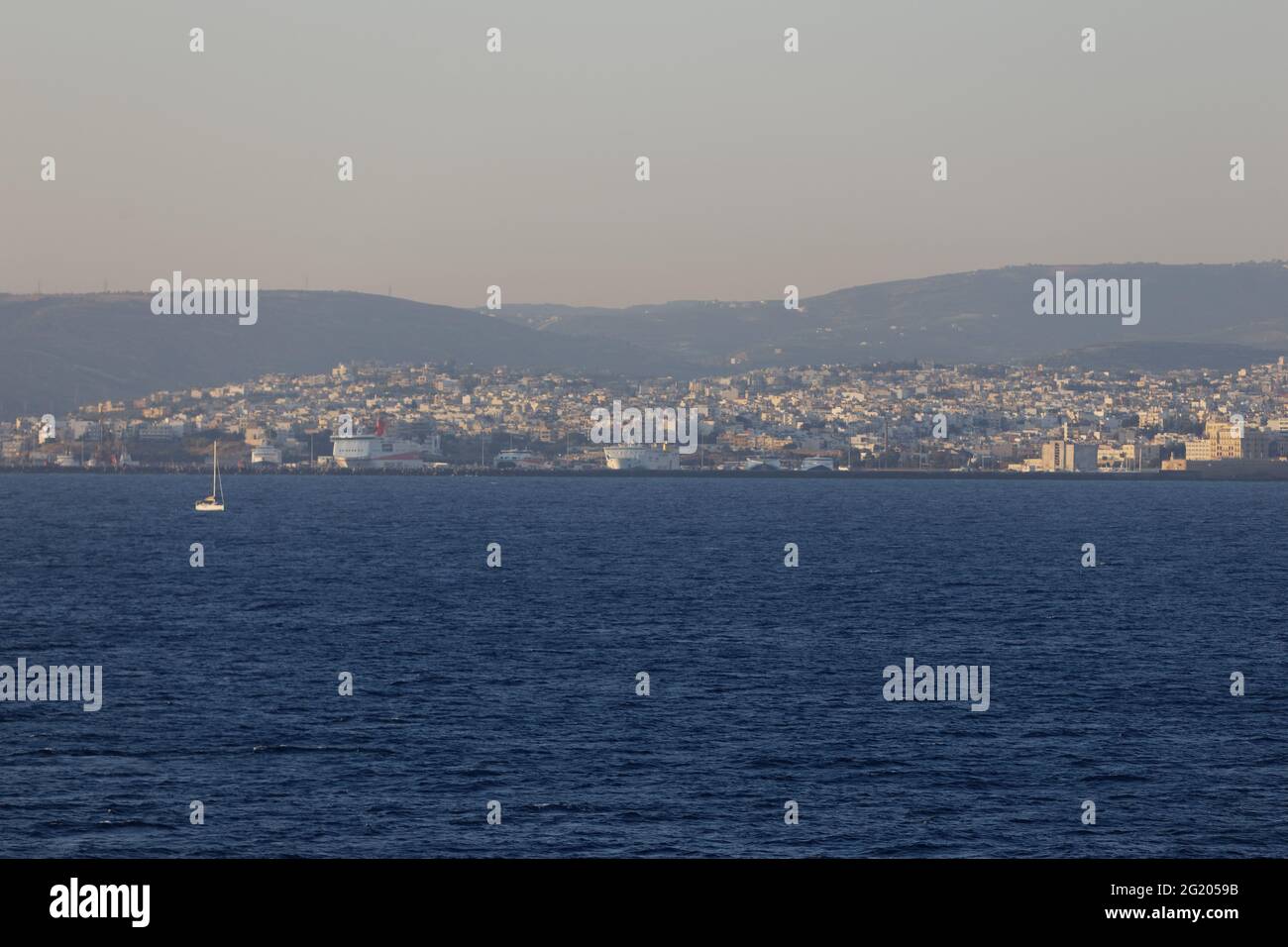 Approach to Heraklion/Greece  - on Board of TUI Cruises Mein Schiff Herz Stock Photo