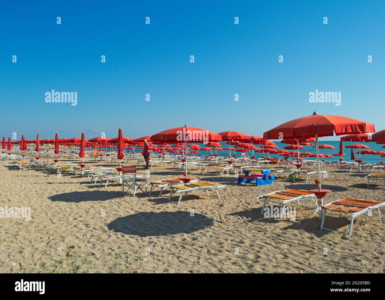 empty beach in Porto Recanati, Marche region, Italy Stock Photo