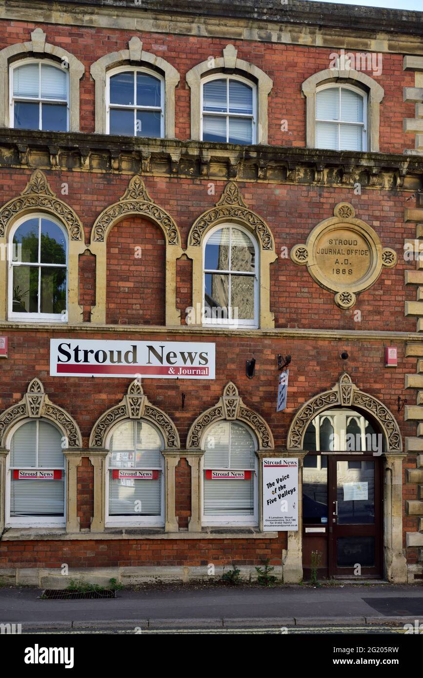 Stroud News & Journal building offices of the Journal since 1868, Lansdown street, Stroud, Gloucestershire, UK Stock Photo