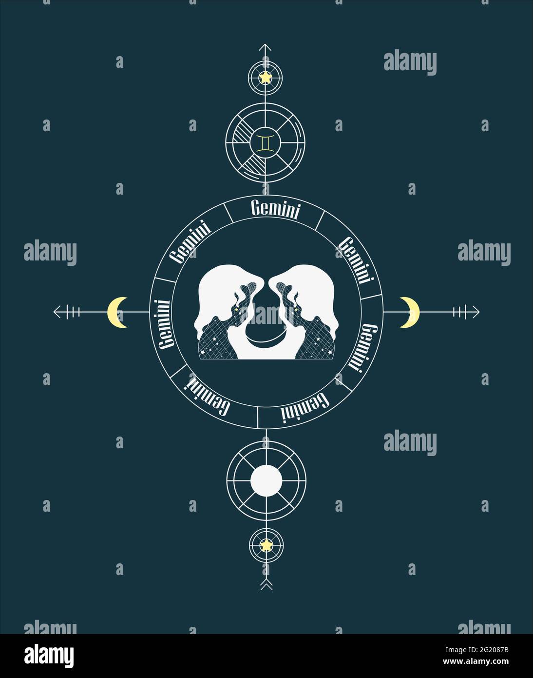 Gemini Symbol Pattern Astrology Horoscope Zodiac - Custom Vans