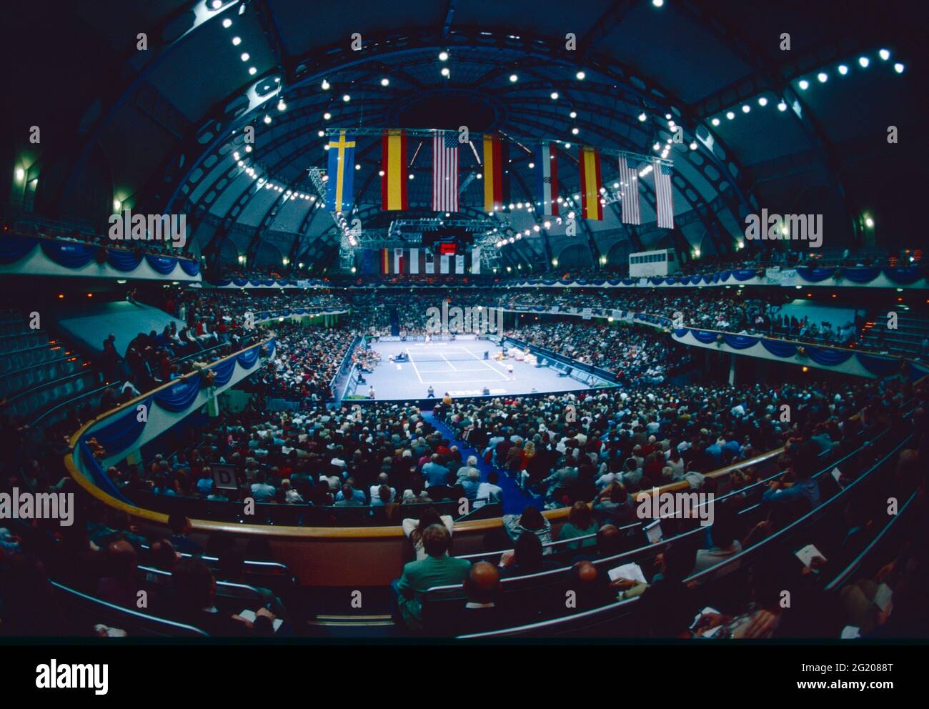 IBM ATP Tour World Championship tennis indoor arena, Frankfurt, Germany 1990s Stock Photo
