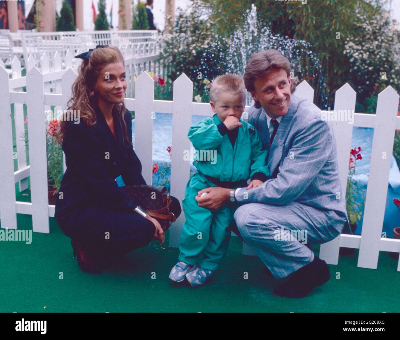 Swedish tennis player Bjorn Borg with his son Robin and Jannike Bjorling,  1990s Stock Photo - Alamy