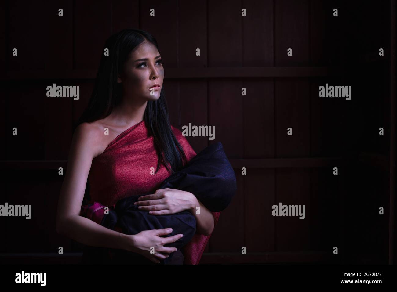 Thai ghost in traditional costume that appear in History, Portrait of asian  woman make up ghost face with blood, women wearing typical Thai dress, Gho  Stock Photo - Alamy