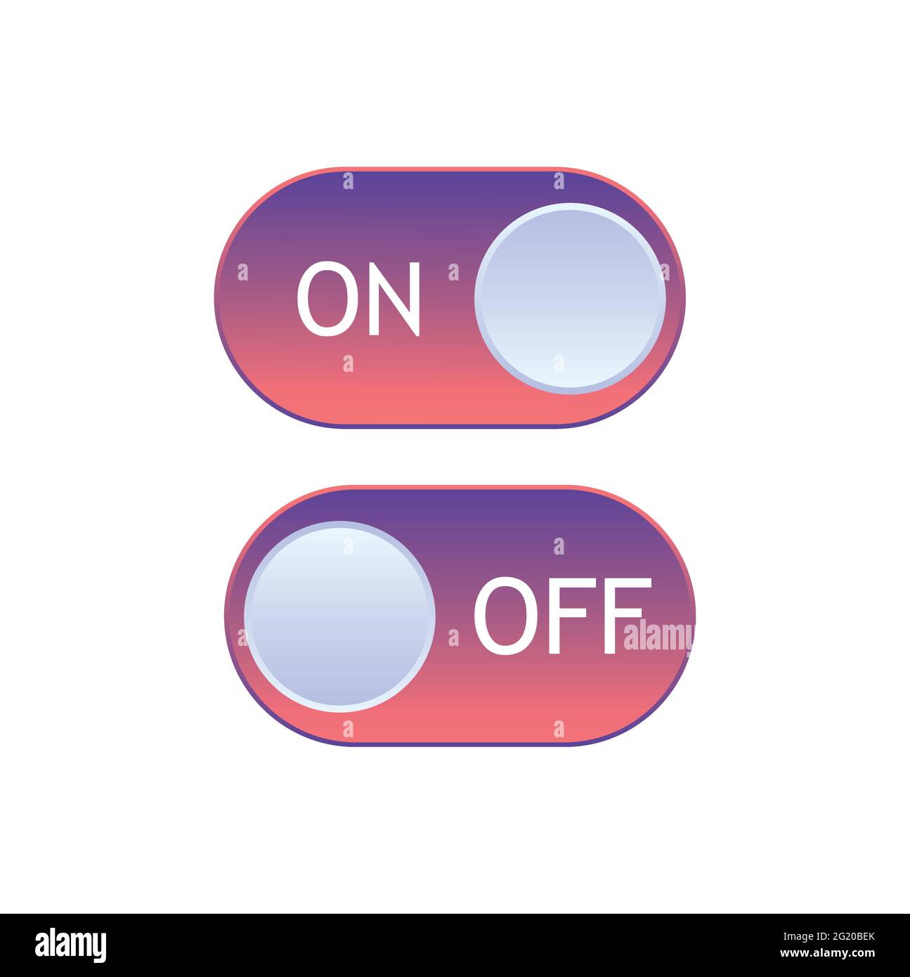 Flat icon colorful switchers onoff isolated on white background. Toggle ...