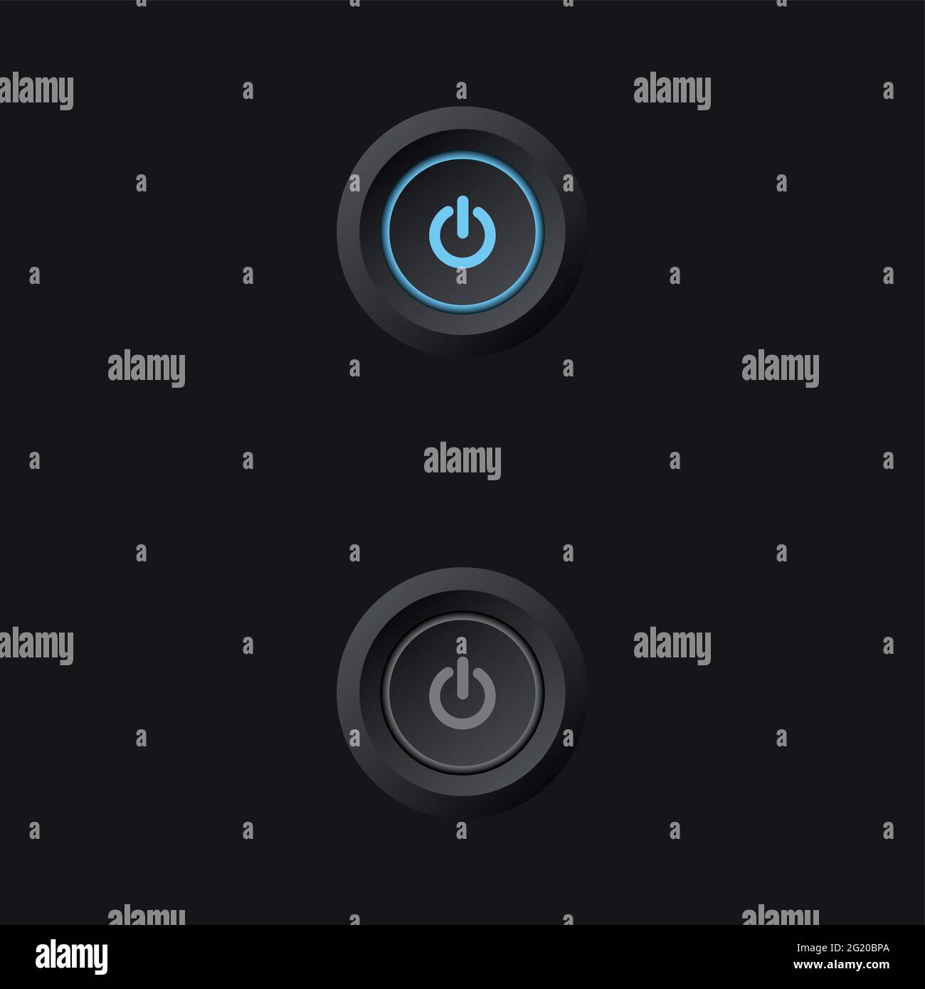 Turn on off button - vector dark design Stock Vector Image & Art - Alamy