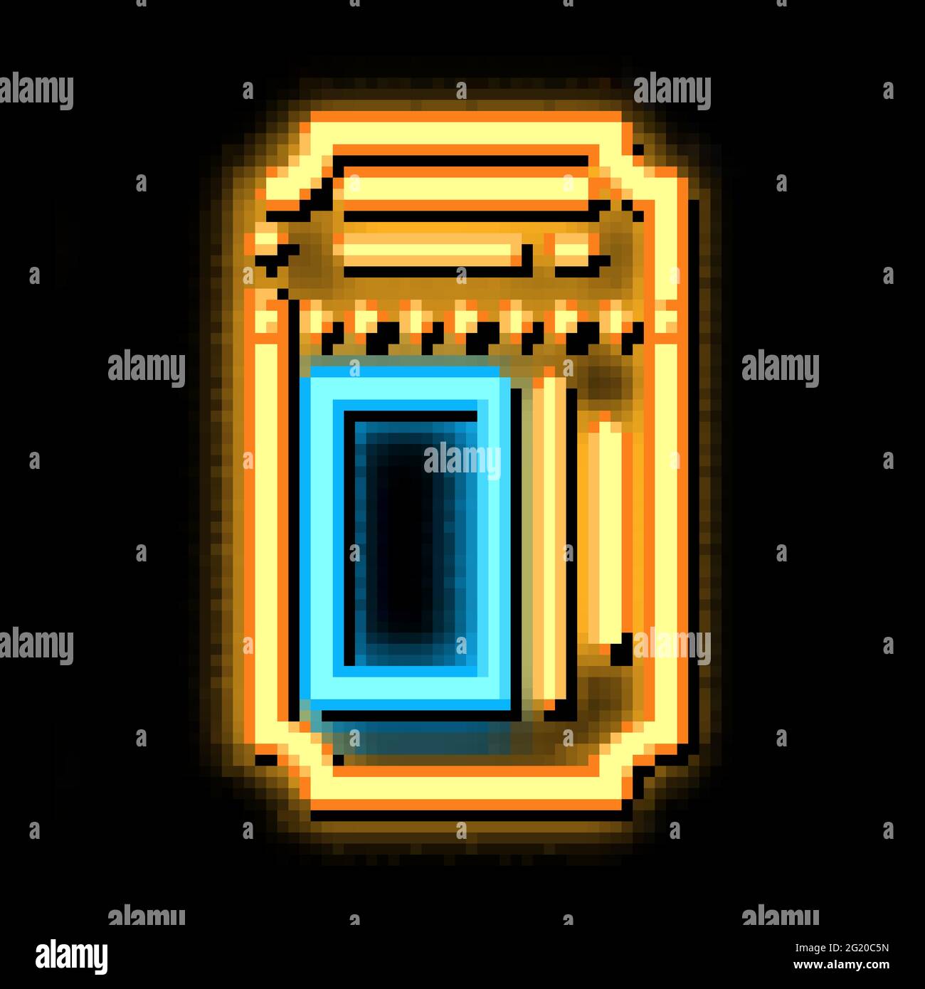 Theater Ticket neon glow icon illustration Stock Vector