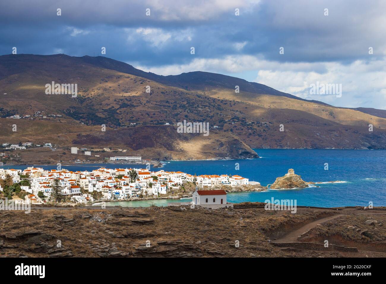 Beautiful details of Santorini island in Greece, by the Mediterranean Sea  Stock Photo by wirestock