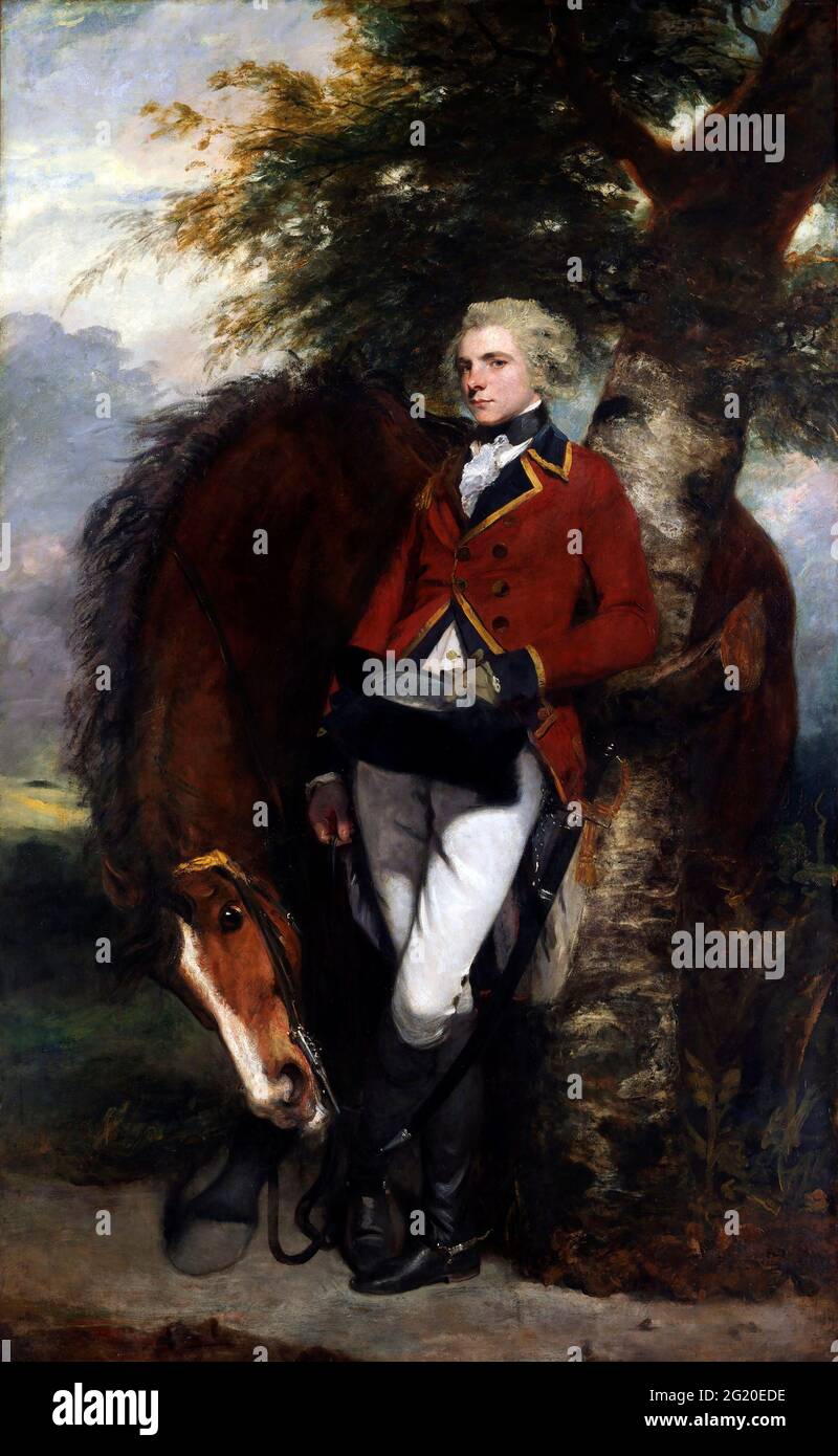Captain George K. H. Coussmaker by Sir Joshua Reynolds (1723-1792) , oil on canvas, 1782 Stock Photo
