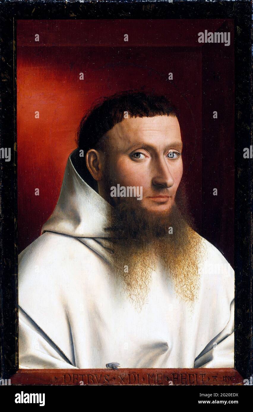 Petrus Christus (1425-1476) 'Portrait of a Carthusian', oil on wood, 1446 Stock Photo