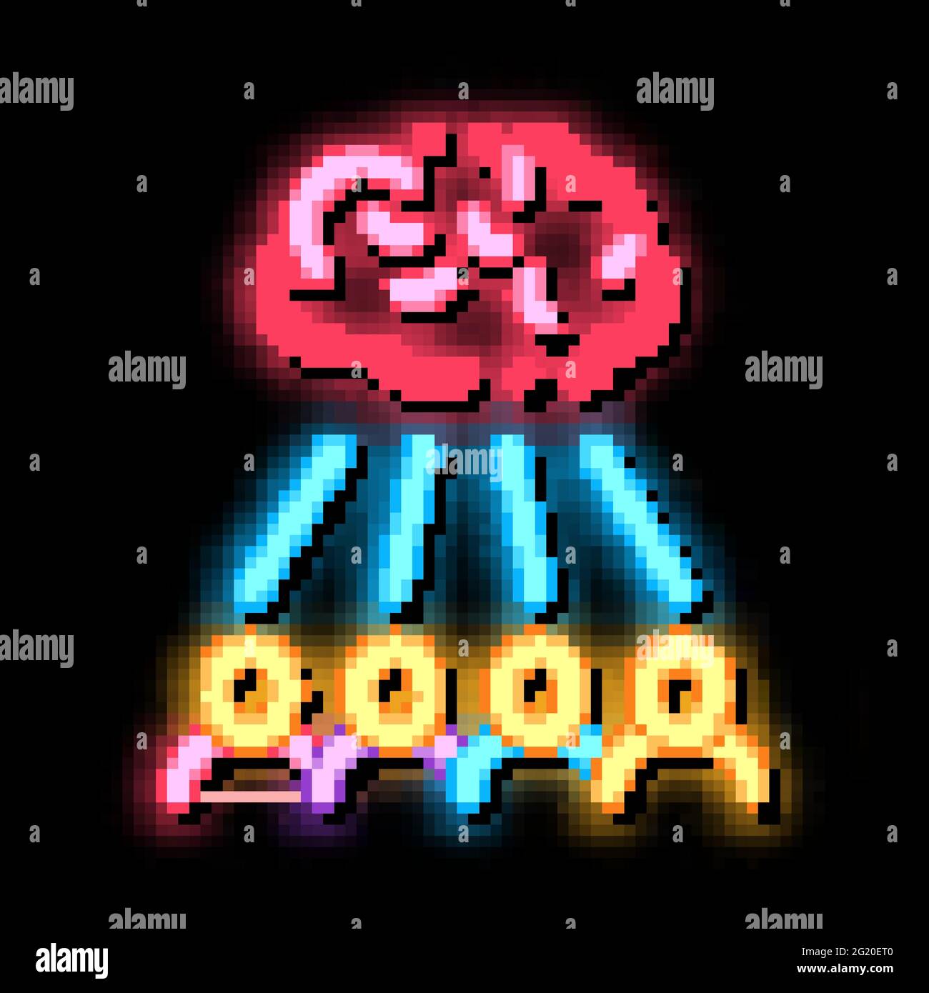 business brainstorming neon glow icon illustration Stock Vector Image ...