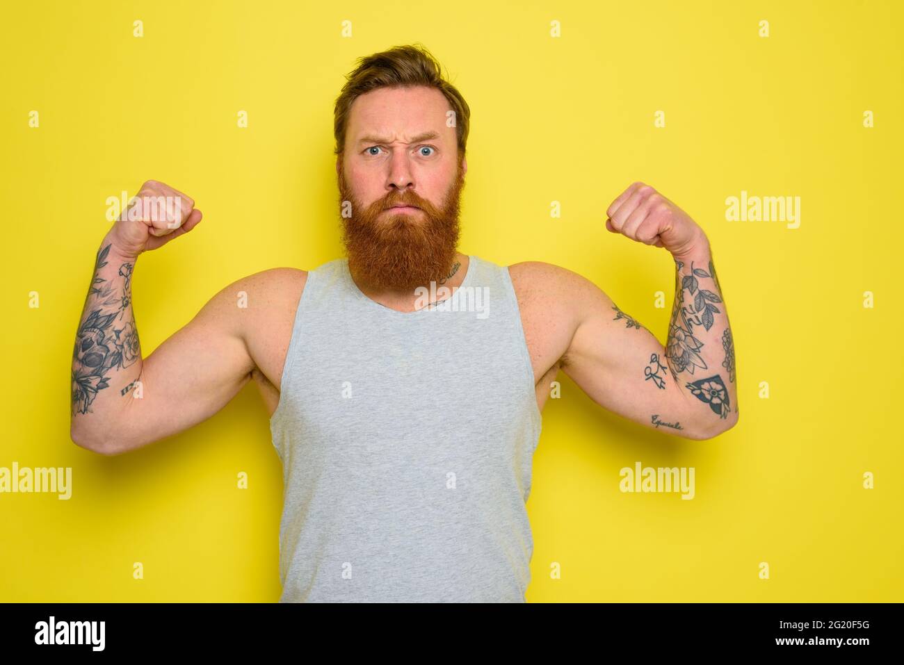 Muscular man with tattoos hi-res stock photography and images - Alamy