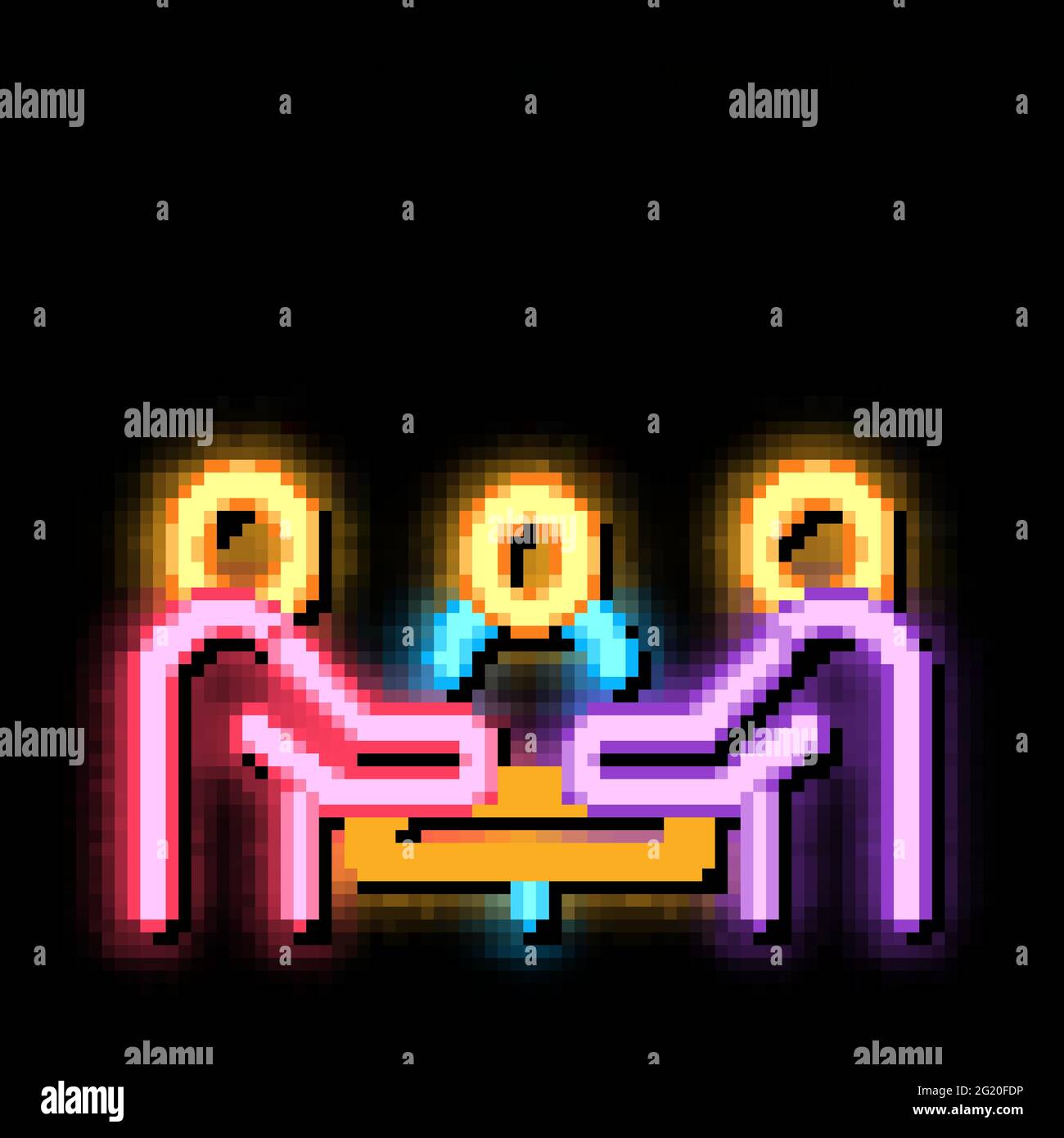 third party discussion neon glow icon illustration Stock Vector
