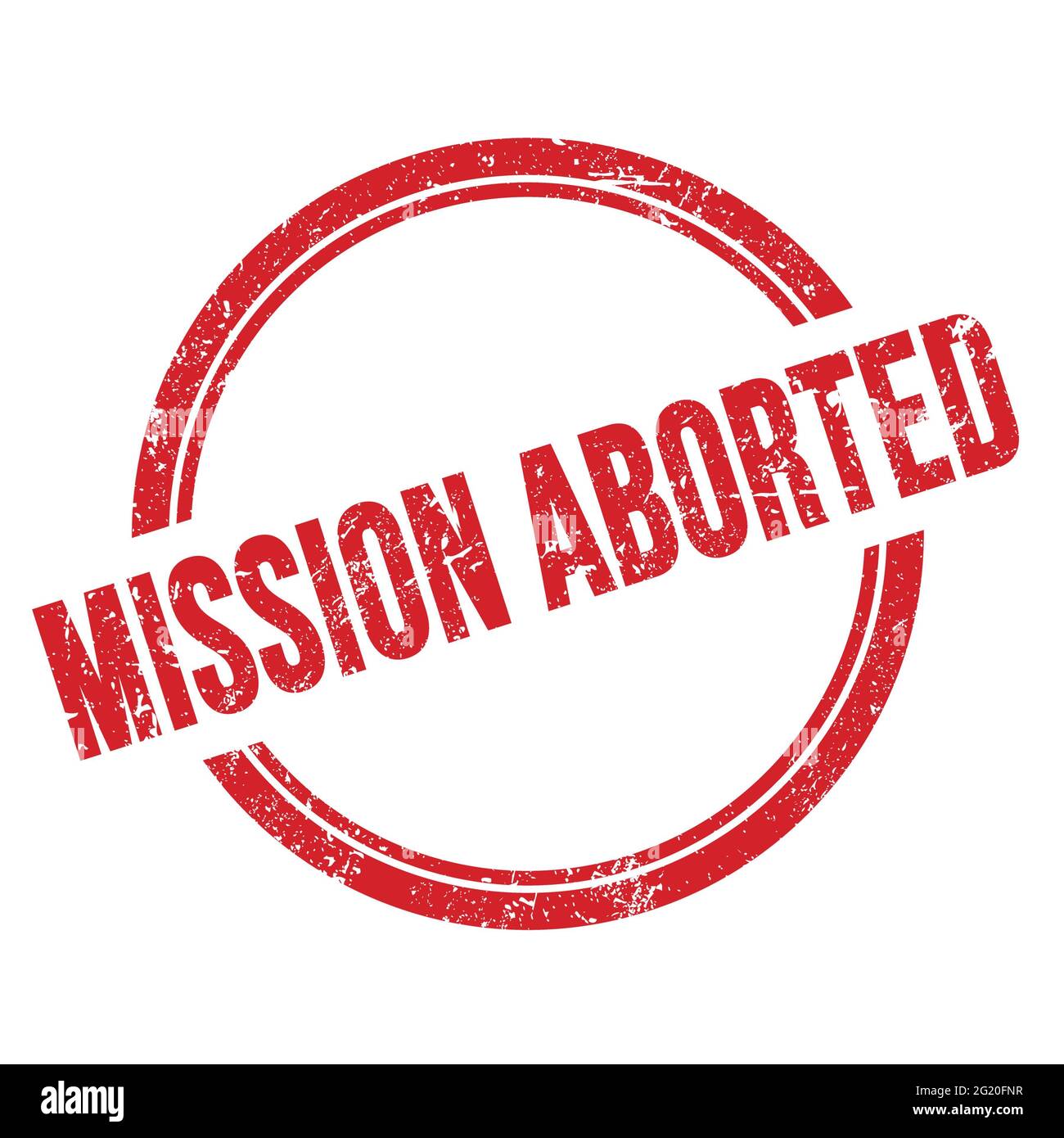 MISSION ABORTED text written on red grungy vintage round stamp. Stock Photo