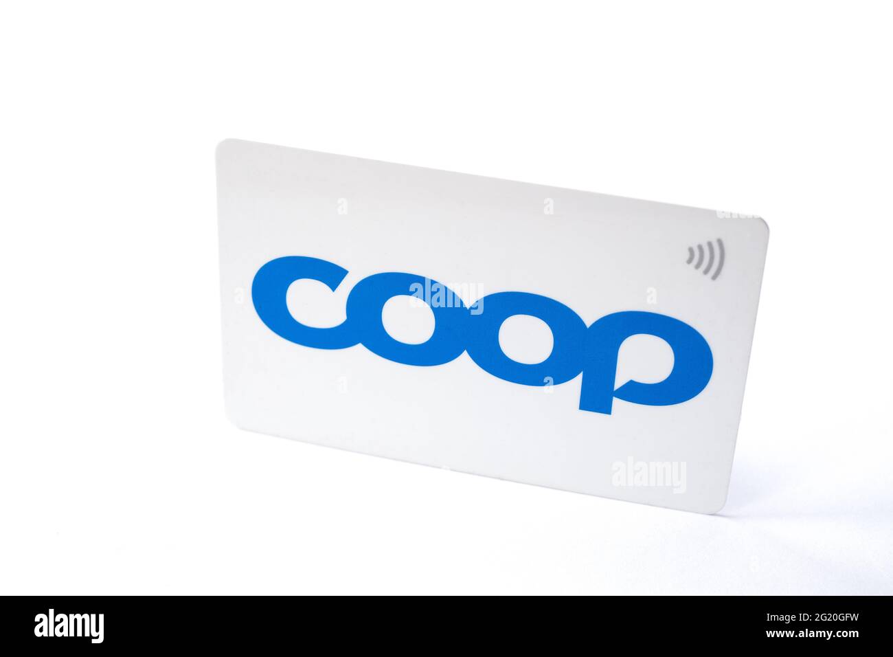 Coop shops wireless client savings card. Stock Photo