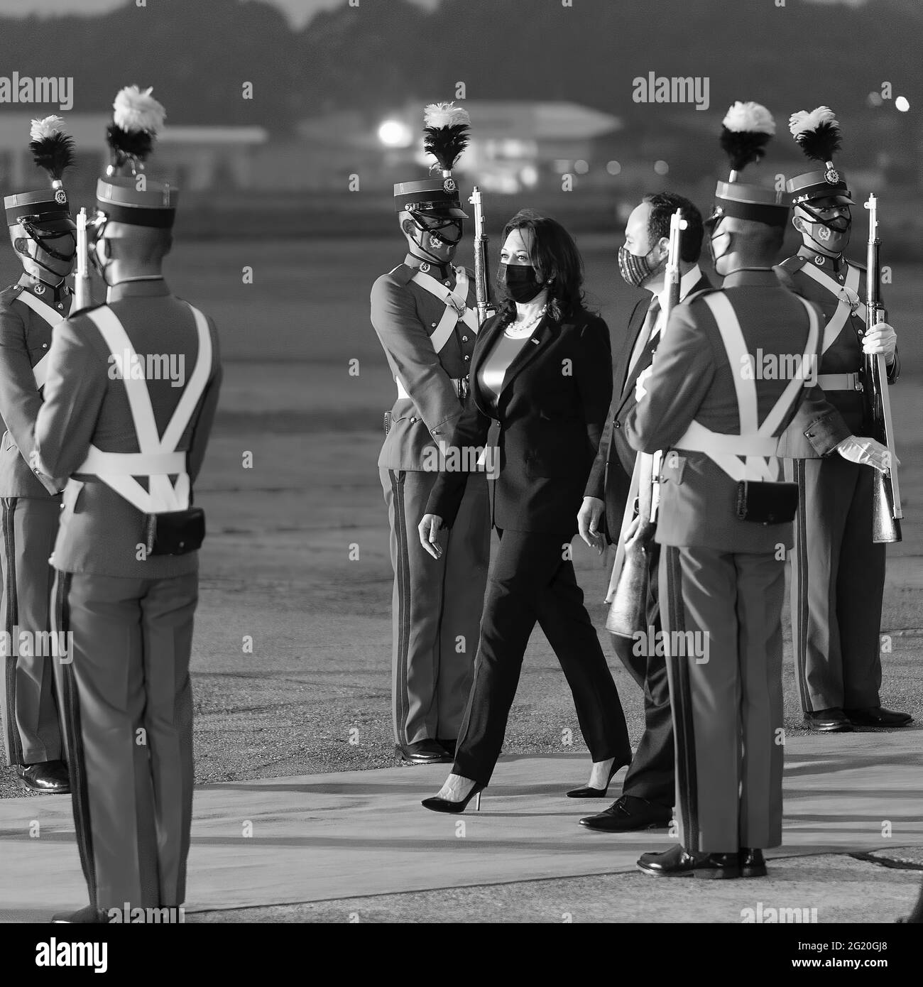 U.S. Vice President Kamala Harris arrives in Guatemala City, Guatemala. Official White House Photo by Lawrence Jackson. Stock Photo