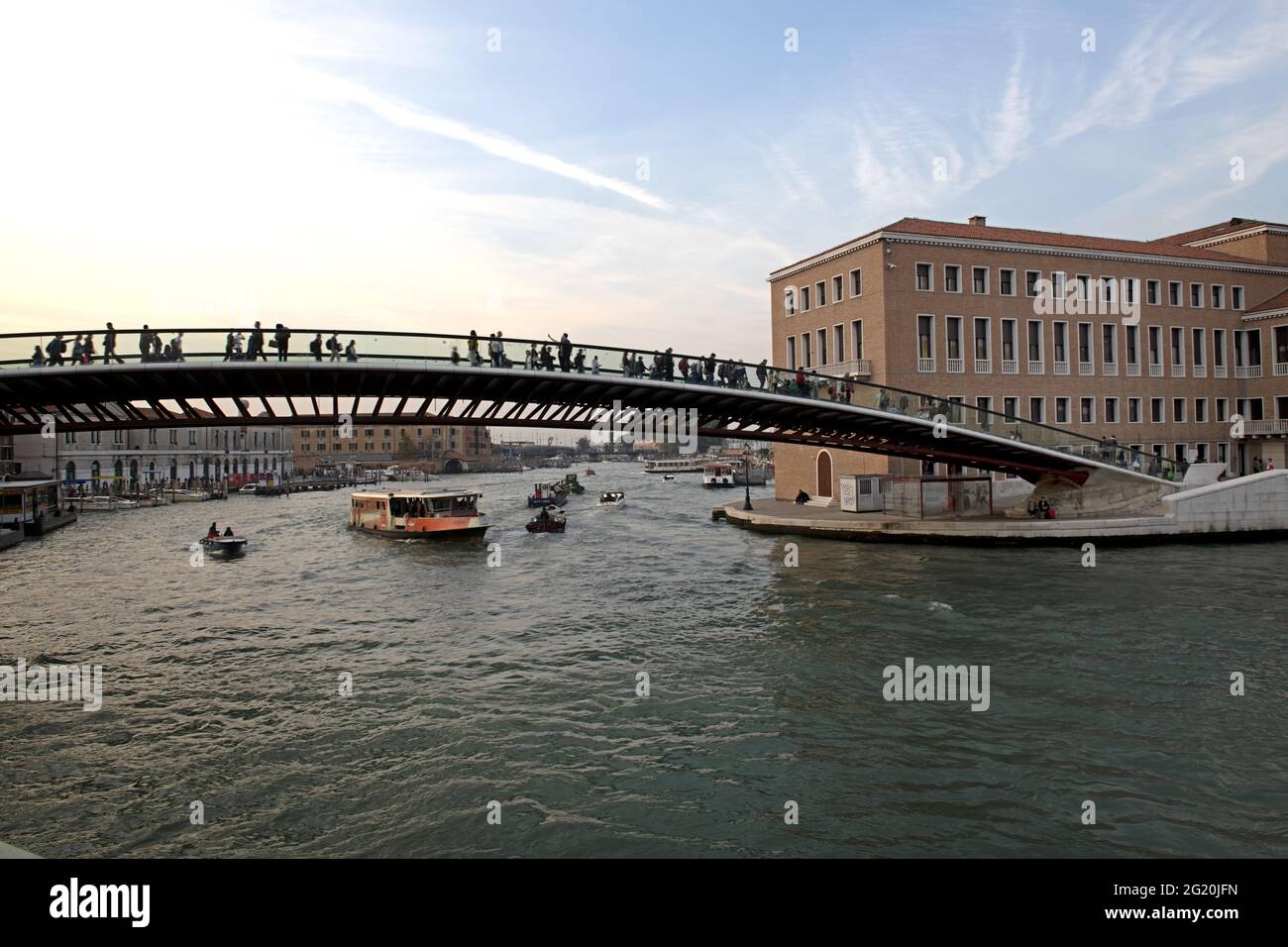 the Calatrava bridge over the Canal Grande, in Venice. Stock Photo